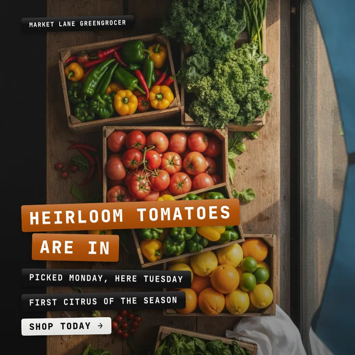 A post designed for Market Lane Greengrocer
