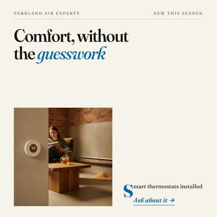 Comfort, without the guesswork: a post designed for Parkland Air Experts